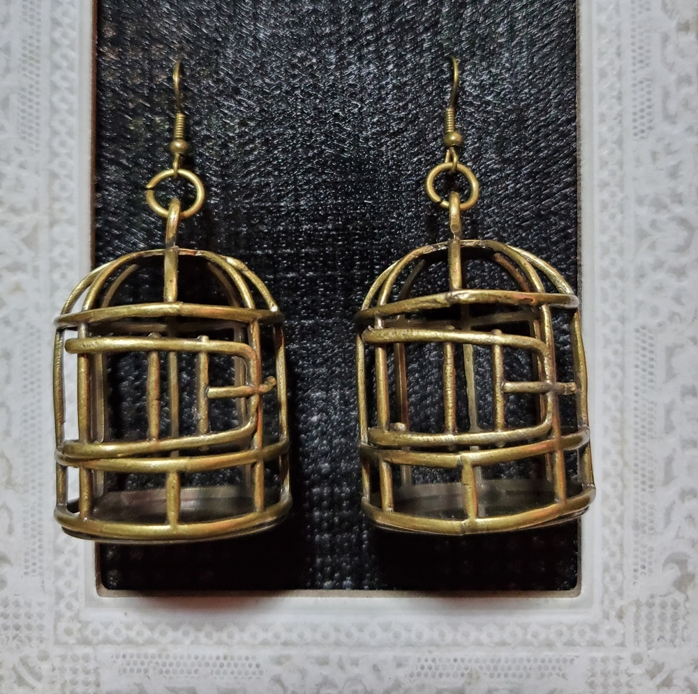 Handmade Bird Cage Earrings